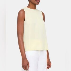 Theory Womens Silk Sleeveless Blouse Shell Top XXL aloe yellow ivory‎ xx-large
